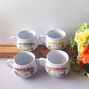 Set of 4 DDI, Soup Mugs.